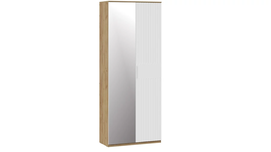 Шкаф комбинированный с 2 дверями «Хилтон» Исп.2.1  Дуб Крафт золотой, Белый матовый